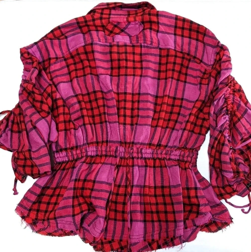 Free People We the Free Pacific Dawn Plaid Shirt